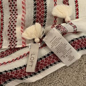 LOFT red, white, black scarf/shawl
